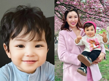 Quỳnh Thư trêu con trai "già chát", quý tử gần 1 tuổi xinh như con lai, mái tóc xoăn tự nhiên không tốn tiền uốn