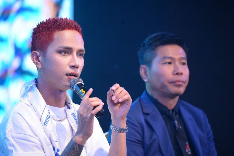 Neko Lê lẻ loi tham dự buổi ra mắt chương trình vì 2 con bận đi học.