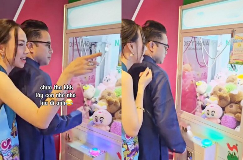 Đạo diễn Victor Vũ thấy Đinh Ngọc Diệp thích gấu bông trong máy gắp thú nên đã chơi liền mấy lượt, quyết tâm lấy bằng được con gấu mà vợ thích. Dưới phần bình luận, nhiều khán giả bày tỏ sự thích thú: “Tổng tài thời tiền sử và cô vợ nhõng nhẽo”, “Đạo diễn cưng vợ số 2 không ai số 1”,…