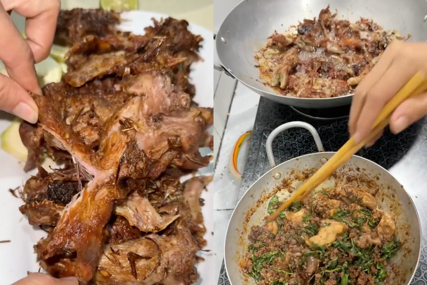 Chị Giang đuổi chuột về làm nhiều món như chuột khìa, chuột xào, chiên sả ớt...