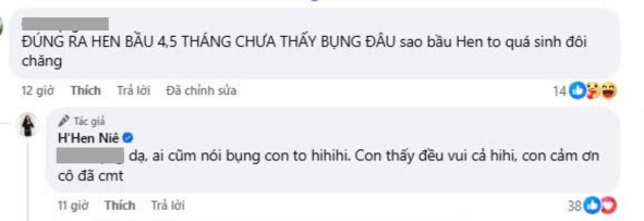 Cô phản hồi nghi vấn đang mang thai đôi.