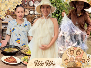9X miền Tây bế bụng bầu "vượt mặt" đi giăng lưới bắt cá, lan tỏa nếp sống chân quê thu hút triệu view