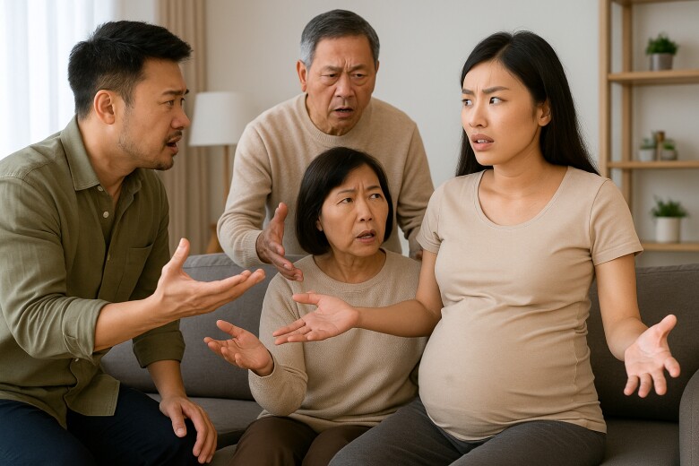 Gia đình không đồng ý với quyết định của sản phụ.