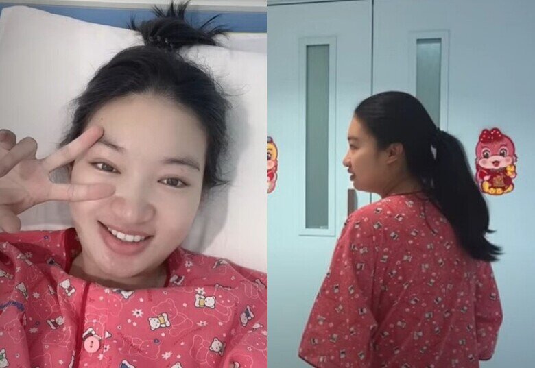 Ngọc Thưởng rạng rỡ trước giờ lên bàn đẻ.