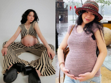 Em chồng hot girl của ca nương Kiều Anh ôm bụng bầu bắn ảnh cực chuyên nghiệp, tăng cân nhiều nhưng vẫn xinh