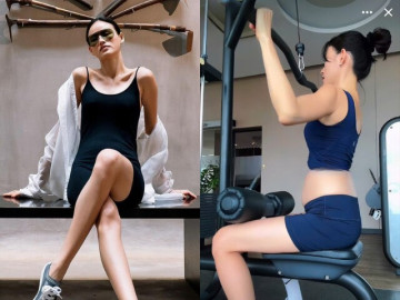Người đẹp Việt sở hữu “cặp kiếm Nhật” dài miên man ôm bụng bầu hì hục tập thể dục, có chồng là bác sĩ thẩm mỹ vòng 1 nổi tiếng