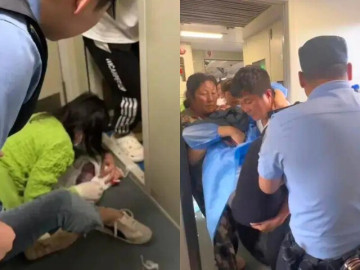 Bà bầu sinh non được đỡ đẻ ngay trên tàu điện, em bé chỉ nhỏ bằng bàn tay, cái kết khiến nhiều người rơi nước mắt