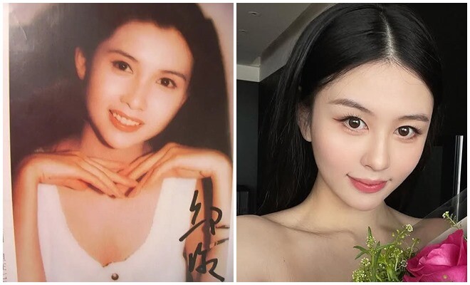 Khâu Thục Trinh (ảnh trái) là biểu tượng nhan sắc Hồng Kông một thời và con gái Thẩm Nguyệt (ảnh phải).