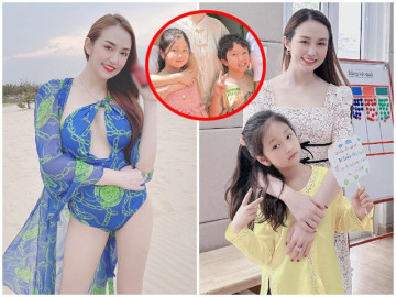 Cùng một chế độ chăm sóc, con gái Tuấn Hưng kém 3 tuổi nhưng cao hơn anh trai nửa cái đầu, xinh hệt mẹ chủ tịch