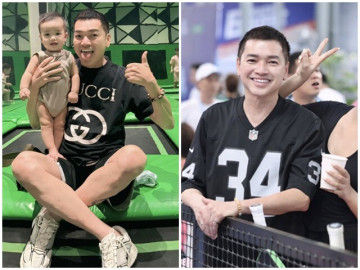 Bố bỉm sữa U70 Vbiz đi cổ vũ bạn gái 9X thi pickleball khiến khán giả sốc vì quá trẻ