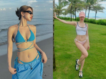 BST bikini nhỏ xíu chặt đẹp hội chị em độc thân của mẹ bỉm Diệp Lâm Anh, bốc lửa thế này thảo nào trai trẻ mê tít