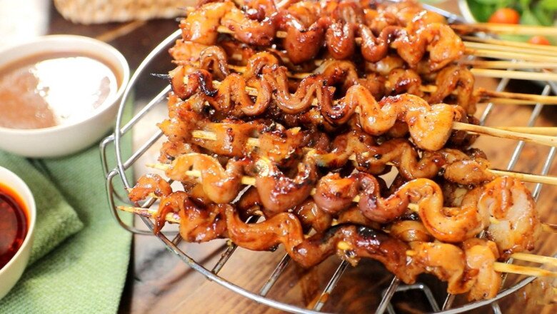 Những thực phẩm giàu chất béo như lòng nếu nướng nguy cơ gây hại với sức khỏe sẽ rất lớn. Ảnh minh họa.