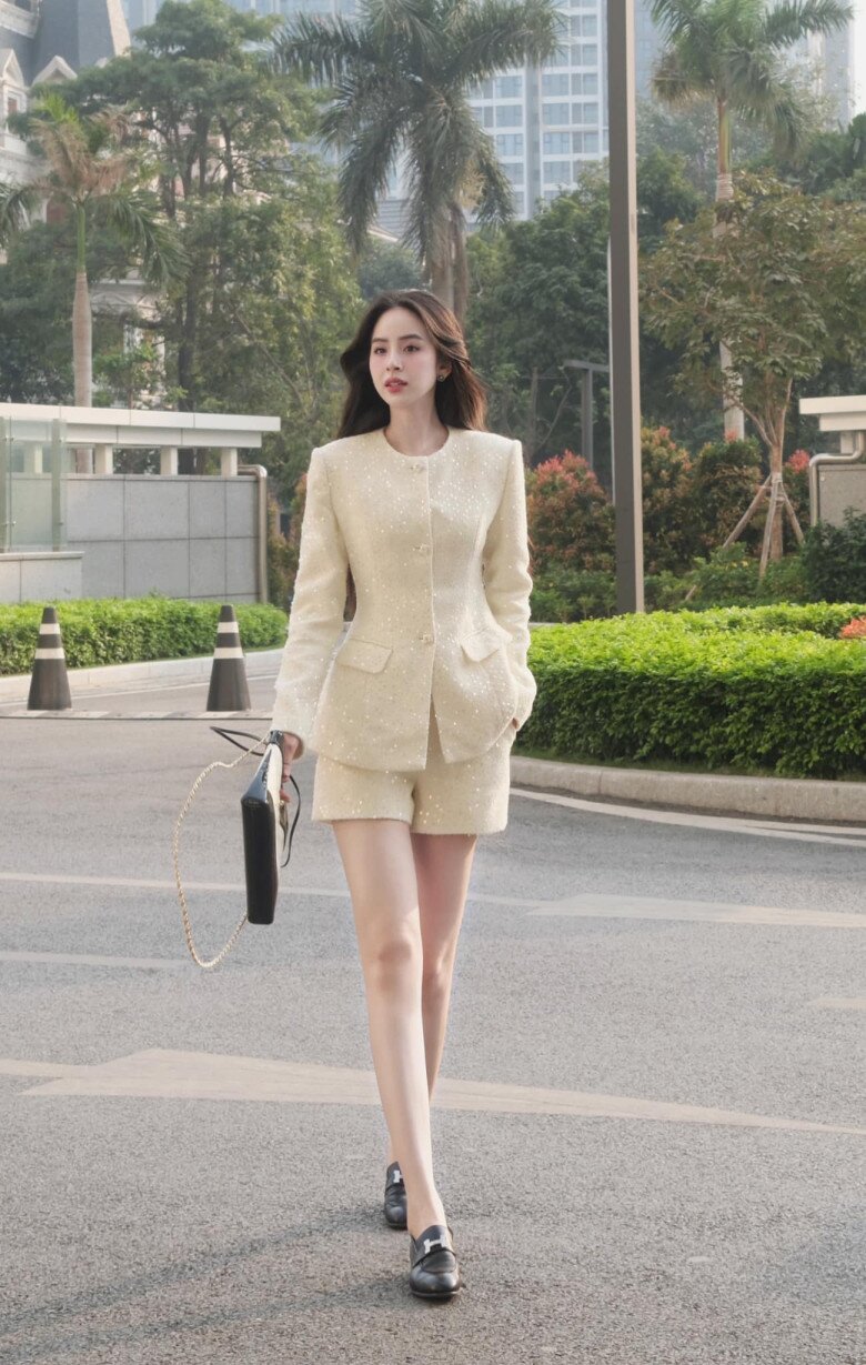 Hương Liên rất biết cách tận dụng lợi thế ngoại hình của mình, khi chọn trang phục tôn đôi chân dài và đường cong quyến rũ. Cô được đánh giá cao nhờ gu thời trang thanh lịch, tự tin và phù hợp với phong cách high fashion.