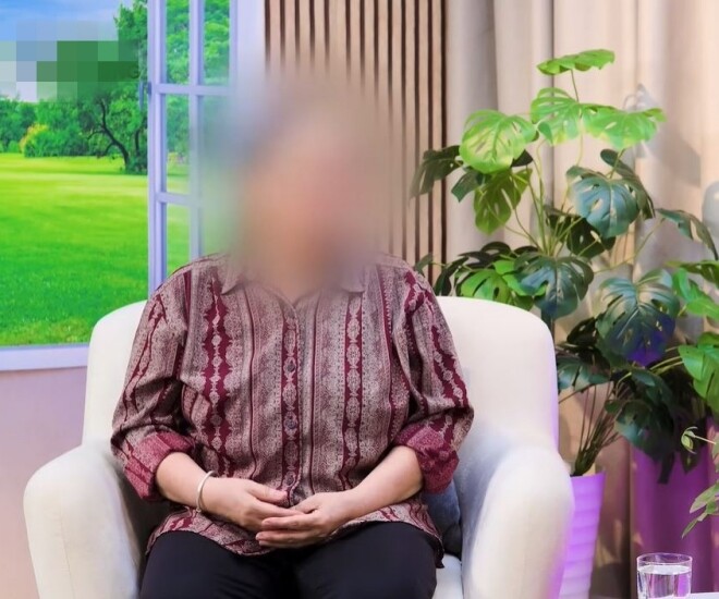 Cô B chia sẻ câu chuyện của mình trong chương trình Bài Học Sống.