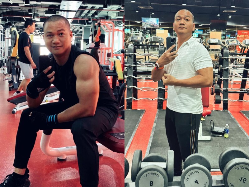 Từ sau khi kết hôn, ông xã Khánh Vân chăm tập thể dục để giữ gìn vóc dáng. Nguyễn Long tâm sự rằng anh thấy áp lực mỗi khi dự sự kiện với vợ. 