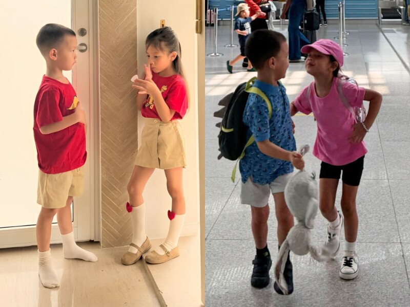 Mỗi khi đứng cạnh em trai song sinh Leon, bé Lisa đều "chiếm spotlight" nhờ đôi chân "tỷ lệ vàng". Bên cạnh đó, với chiều cao vượt trội, ái nữ Kim Lý được nhận xét trông chững chạc hơn tuổi.