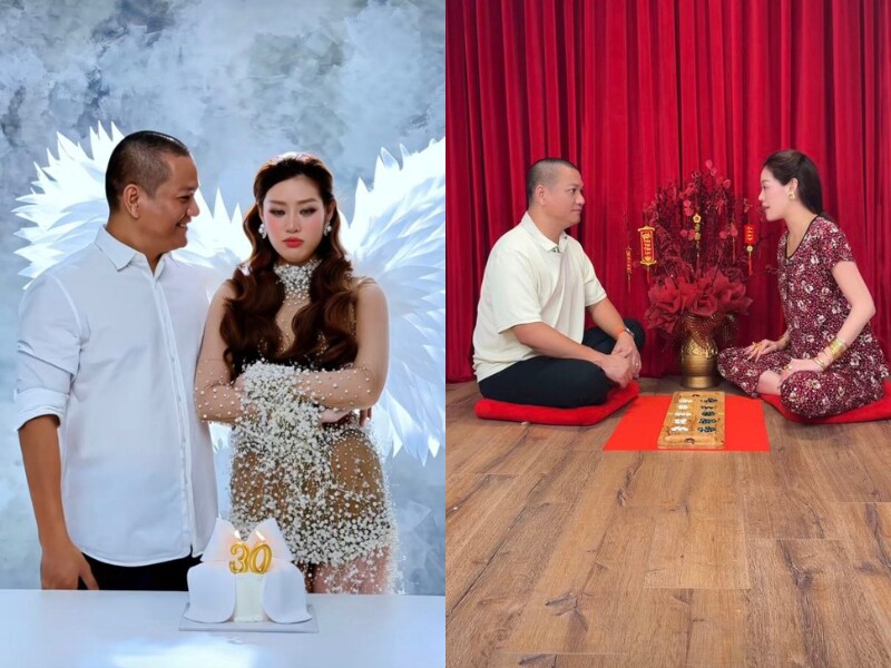 Thế nhưng từ ngày lấy vợ, Nguyễn Long xuất hiện đều đặn trên các video của Hoa hậu Hoàn vũ Việt Nam 2019. 