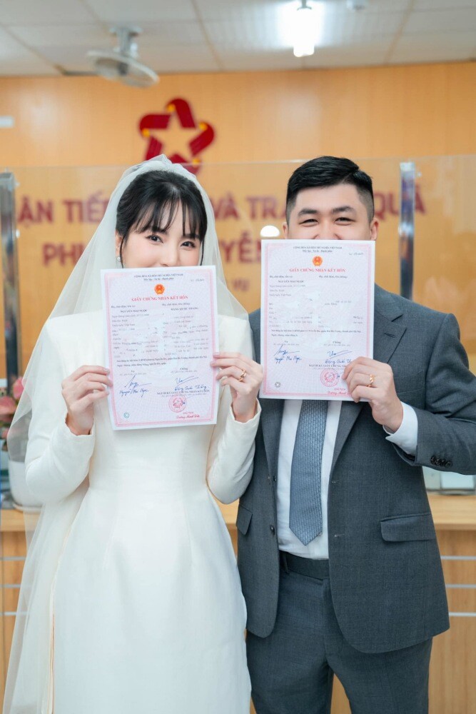 MC Mai Ngọc kết hôn với doanh nhân Quốc Thắng vào tháng 12/2024.