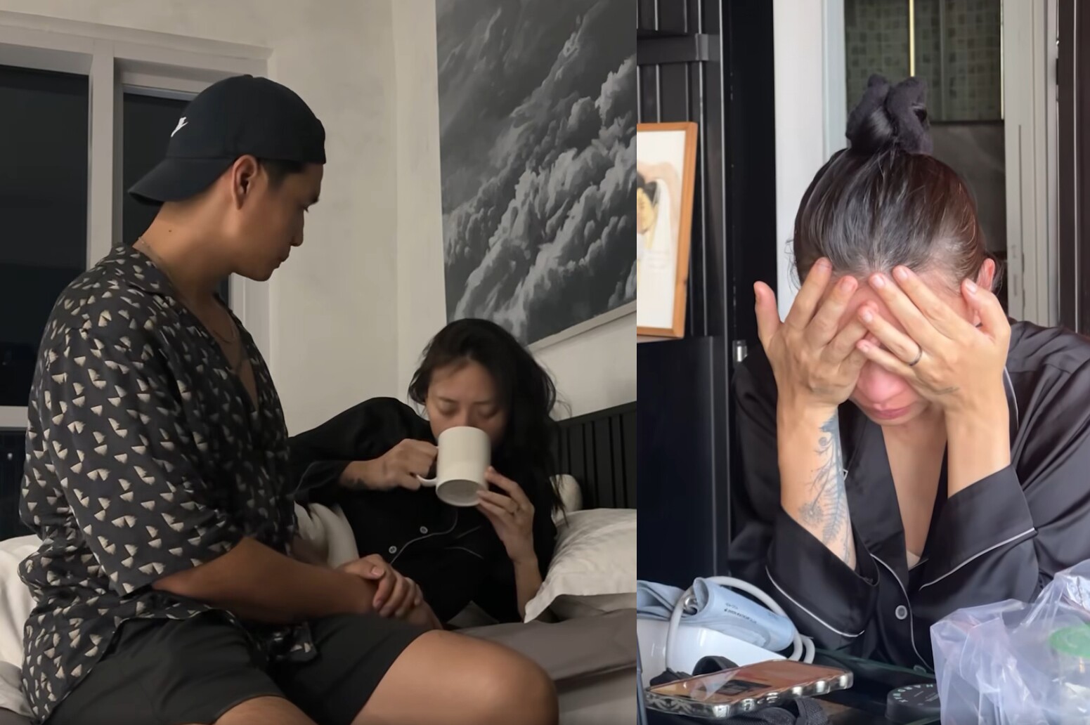 Huy Trần đau lòng khi nhìn thấy vợ suy sụp.
