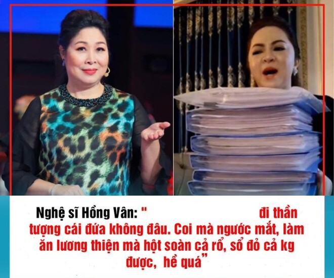Hình ảnh Hồng Vân bị gắn kèm phát ngôn liên quan đến bà Phương Hằng.
