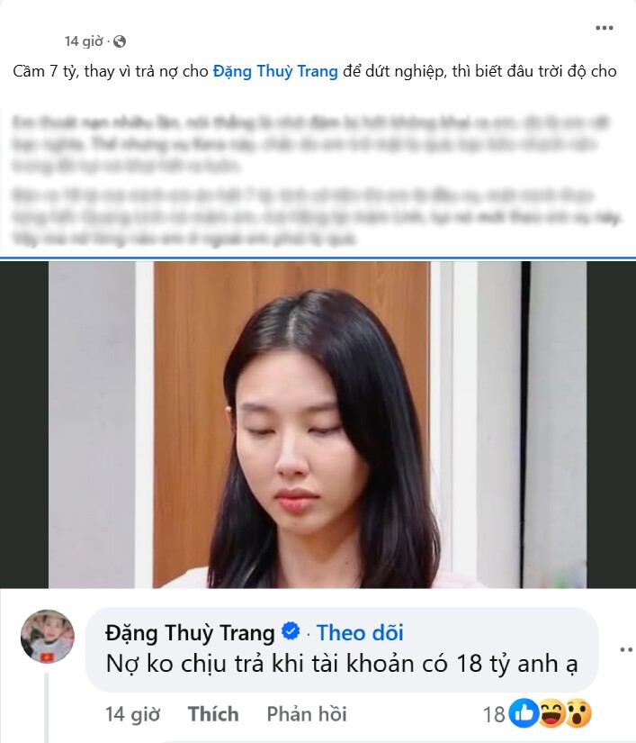 Nữ doanh nhân còn để lại bình luận nhắc tới mâu thuẫn trong quá khứ với Thùy Tiên.