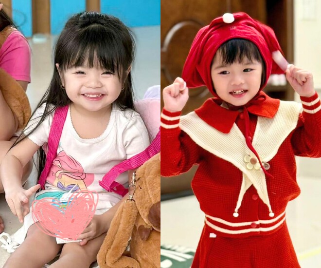 Lên 4 tuổi, cặp song sinh nhà Vân Trang có ngoại hình xinh xắn.