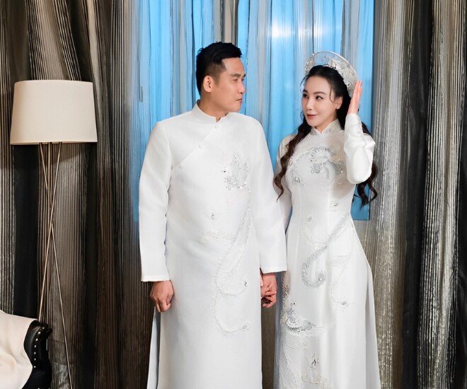 Chồng Hồ Quỳnh Hương xuất hiện trước thềm đám cưới.
