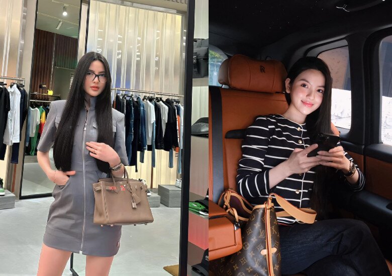 Chu Thanh Huyền thường xuyên diện túi hiệu đắt đỏ, check-in ở những khu mua sắm sang trọng.