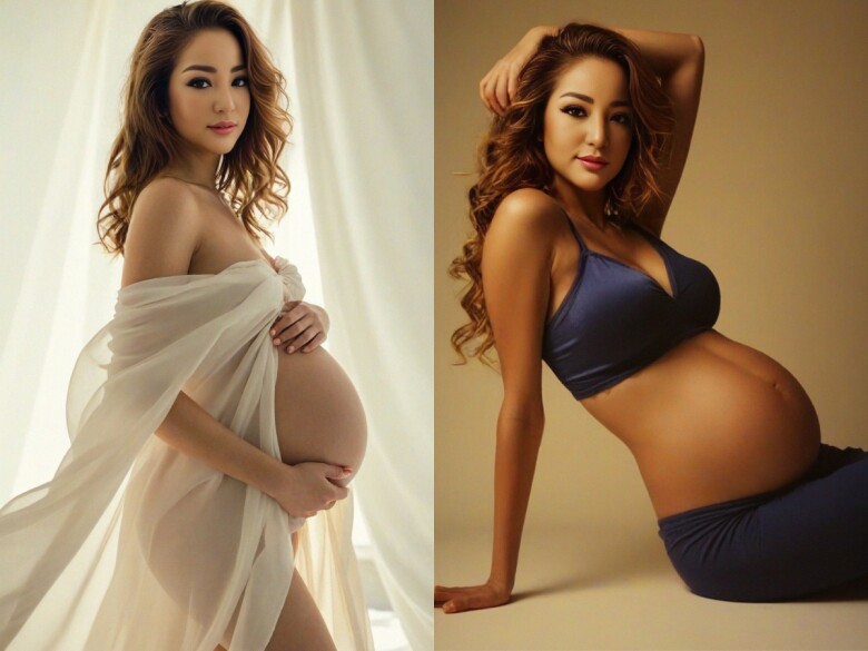 Thúy Nga bất ngờ khoe ảnh bầu ở tuổi 49.