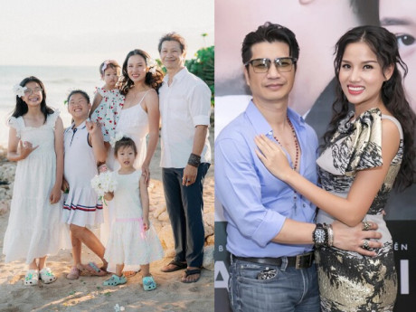 Bebe Phạm - Dustin Nguyễn bên bốn con gái