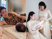 Giải trí - Mẹ Mai Ngọc sang biệt thự con gái để ngắm cháu ngoại, lần đầu "lên chức" bà nhưng không được bế, hôn hít "cục vàng"