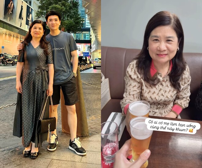 Đỗ Quang Vinh khoe có mẹ làm bạn nhậu.