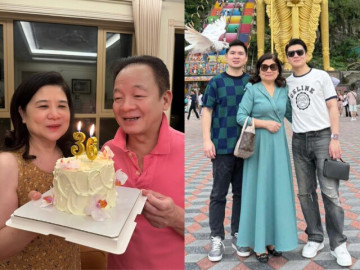 Giải trí - Phu nhân Bầu Hiển hạnh phúc bên 2 con trai cực phẩm, chồng Đỗ Mỹ Linh khoe ảnh mẹ nhiều hơn vợ hoa hậu