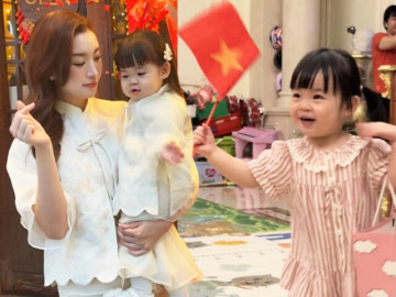 Đỗ Mỹ Linh đăng clip ái nữ mừng đại lễ 30/4, biệt thự của Bầu Hiển chiếm spotlight vì đầy nét vẽ nguệch ngoạc trẻ thơ
