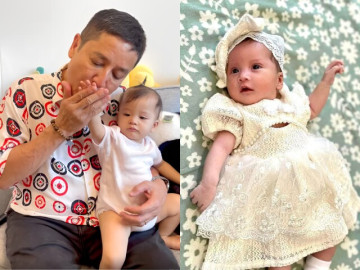 NSƯT Chí Trung khoe cháu nội giống hệt ông, tiểu công chúa là con dịch giả Thảo Minh gần 1 tuổi rõ nét đáng yêu