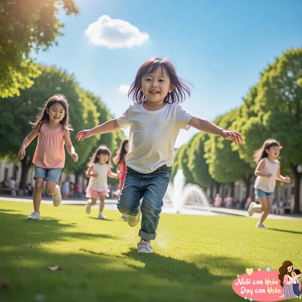 Khi trẻ em chơi với những trẻ khác, cũng có thể học cách chia sẻ.