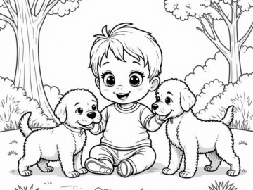 Khám phá 20 bức tranh tô màu chó con siêu đáng yêu cho bé mầm non