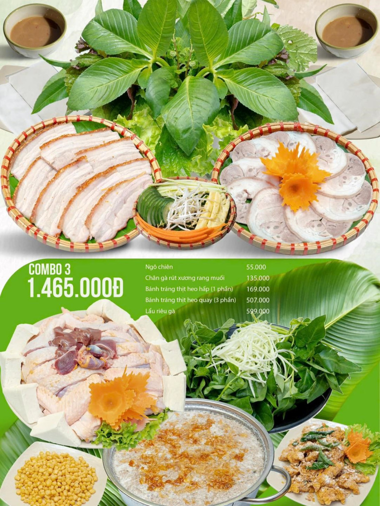Bánh tráng cuốn thịt heo và lẩu riêu gà là lựa chọn được yêu thích nhất tại Bánh Tráng Đức Huy