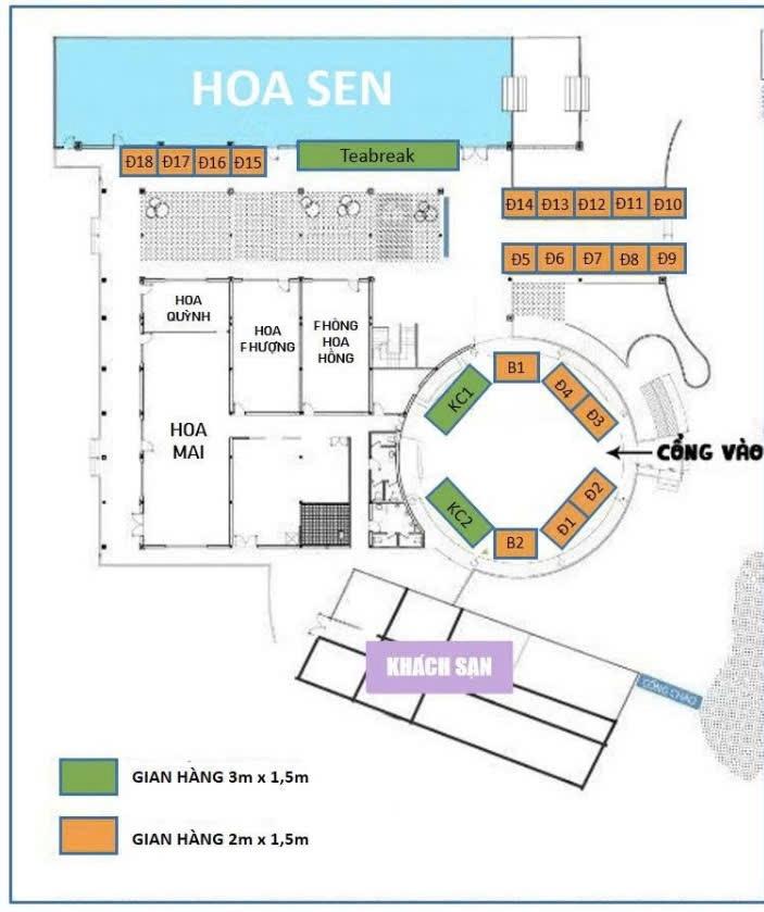 Vị trí gian hàng Đ4 của IntelDerm tại hội nghị