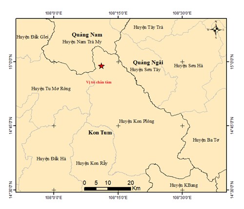 Kon Tum và Quảng Nam liên tục động đất những ngày gần đây.