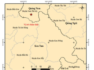 Trong 3 ngày Quảng Nam và Kon Tum hứng liên tiếp 10 trận động đất
