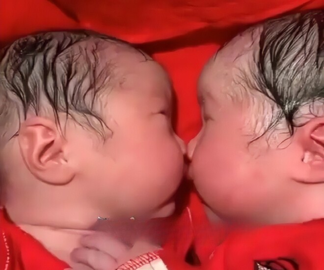 Cặp sinh đôi bám chặt lấy nhau khi mới chào đời, y tá không thể tách rời mà phải thốt lên: “Thật hiếm gặp” - 3