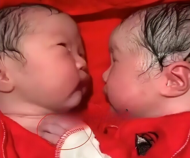 Cặp sinh đôi bám chặt lấy nhau khi mới chào đời, y tá không thể tách rời mà phải thốt lên: “Thật hiếm gặp” - 2