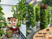 Nhà đẹp - Ông bố 3 con chi 80 triệu xây khu vườn đẹp mướt mắt trên sân thượng, 90m2 mà loại rau quả nào cũng có