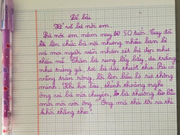 Bé lớp 2 khiến cõi mạng xôn xao với bài văn kể về vẻ đẹp nhiều chàng trai theo đuổi của bà nội