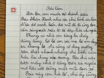 Cậu bé tiểu học viết văn nói về ước mơ làm lính cứu hoả, vừa đọc cõi mạng cười té ghế nhưng cái kết gây xúc động