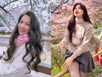 Sao Việt check in mùa hoa anh đào rực rỡ ở Nhật - Hàn