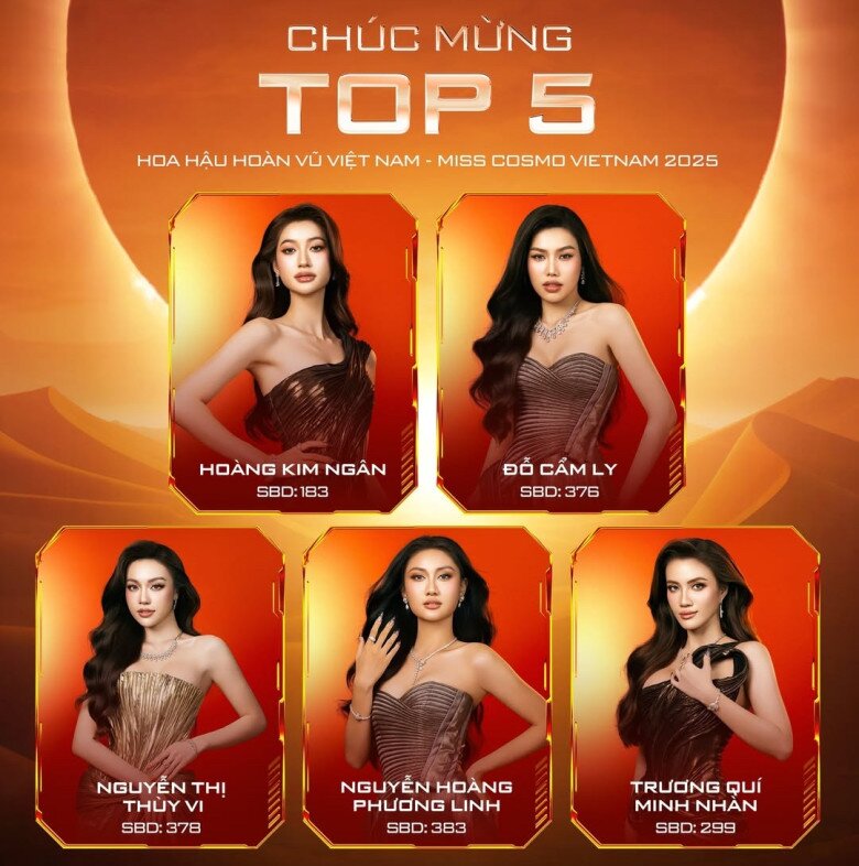 Top 5 đều là những thí sinh được truyền thông dự đoán từ đầu.