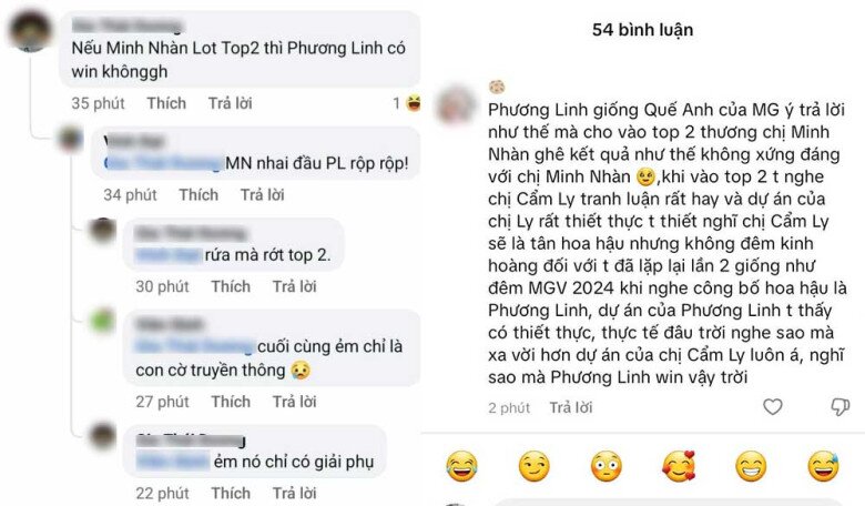 Có ý kiến cho rằng kết quả này giống trường hợp đăng quang của Hoa hậu Quế Anh tại Hoa hậu Hoà bình Việt Nam 2024. Ngoài ra, nhiều người cho rằng nếu Minh Nhàn vào top 2 thì sẽ làm thay đổi kết quả cuối cùng.