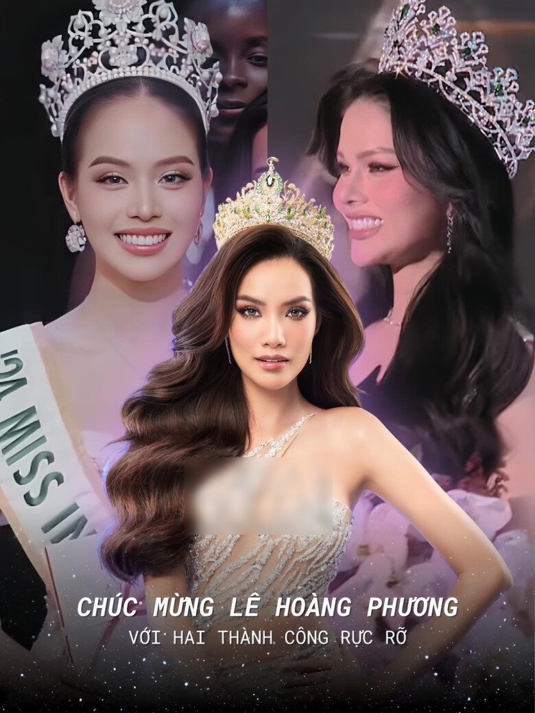 Trên mạng xã hội, nhiều người chúc mừng Hoa hậu Lê Hoàng Phương khi tiếp tục đưa một mỹ nhân lên vị trí cao nhất. Trước đó, cô từng huấn luyện giúp Thanh Thủy đạt danh hiệu Miss International 2024. (Nguồn ảnh: MegaQueen)